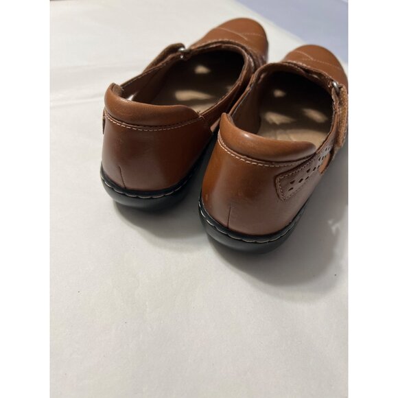 Clarks Collection Brown Leather Mary Janes Size 9 - Picture 4 of 9